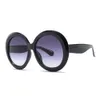 Gafas de sol redondas de moda con marco grande para mujer, diseño de marca, estilo callejero, gafas de sol UV400 de alta calidad con caja y estuches