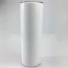 KitchenSublimation Skinny Tumblers tasse blanche vierge avec couvercle paille tasse à boisson en acier inoxydable tasse à café d'eau isolée sous vide navire de mer ZC060