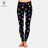 Letsfind söt färgstark hund tassar print plus storlek smala kvinnor leggings hög midja fitness byxa casual legging för 211204