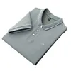 Męska Polos 2022 List Haft Koszule Biznesowe Lato Moda Topy Tee Krótki Rękaw Koszula Slim-Fit Bluzka Trend Mens Odzież