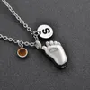 Pendentif Colliers Bayby Foot Forme Collier d'urne de haute qualité pour cendres Memorial Crémation Keepsake Urnes Bijoux unisexe avec alphabet275v