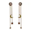 Balancent lustre 1 paire boucles d'oreilles Style coréen exquis cristal étoile lune Long gland pendentif femmes mode fête bijoux