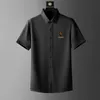 Luxury Shirts Men Sommar Kortärmad Slim Casual Shirt Högkvalitativ Business Social Dress Shirts Streetwear Clothes 210527