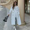 SLPBELY Frauen Trenchcoat Windjacke Weiß Zweireiher Koreanischen Stil Dame Büro Mantel Mit Gürtel Weibliche Oberbekleidung Frühling 211012