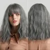 Emmor Fluffy Brown Wig for Women Natural Long Wavy Wigs with Bangs Fashion Heat Resistant Fiber5356542