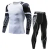 Modell Thermo-Unterwäsche Männer Sets Kompression Schweiß Schnell trocknend Long Johns Fitness Bodybuilding Shaper 210910