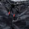 Pantaloncini mimetici in denim da uomo estivi Moda slim fit in cotone micro elastico Lavaggio nero Jeans strappati Abiti maschili, X3176 210629