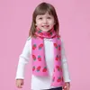 Acessórios para o cabelo Ruhi outono inverno meninas cachecol rosa morango vermelho algodão malha quente crianças doces roupas de menina macia