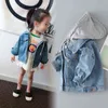 Çocuklar Bebek Denim Ceketler Erkek Kız Mavi Ayrılabilir Kapüşonlu Ceket Bahar Sonbahar Rahat Uzun Kollu Ceket Çocuk Giyim 211204