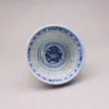 Jingdezhen Bright Porcelain Factory Blue and White RicePattern Dekorerad porslin Small Teacup Wine Cup Antik antik gammal CERA2129798