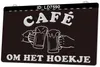 LD7590 Cafe Om het Hoekje Beer Bar 3D Graveren LED Light Sign Groothandel Retail