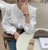 White Spring Chic Patchwork Lace Women Shirts Loose Elegance All Match Female High Street Blouses 210525