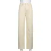 JMPRS Vintage Brown Femmes Jeans Streetwear Taille Haute Classique Large Denim Pantalon Brwn Causal Harajuku Printemps Filles Pantalon 210629