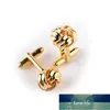 High Quality Knot Cufflinks For Men Shirt Cufflinks Gold Silver Plated Business & Wedding French Shirt