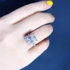 2022 gioielli di moda personalità fascino argento sterling 925 taglio principessa topazio bianco diamante CZ anello eterno donne anello di fidanzamento matrimonio regalo festa di alta qualità