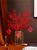 Décoratif Fleurs Couronnes 2022 Année Décoration Riche Fruit Rouge Houx Faux Fleur Artificielle Salon
