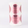 Etichette adesive in vinile impermeabili con cerchio di pellicola rosa perla personalizzata Etichette adesive per imballaggio di shampoo rotonde da 3 pollici