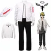 Anime Tokyo Przemiele Hanemiya Kazutorowa Cosplay Costume Peruka Zipper White Jacket Valhalla Uniform Baseball Płaszcz Halloween Party Y0903