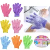 Exfoliating Bath Gloves Scrubbers For Shower Body Massage Double Sided Scrubber Mitts Glove Dead Skin Cell Remover Sponge Wash Skins Moisturizing SPA Foam 13 Color