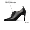 Allbitefo högkvalitativa äkta läder märke högklackat kontor damer skor höst kvinnor högklackade skor kvinnor klackar kvinnor skor 210611