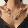 Baroque simulé colliers de perles femmes bascule chaîne déclaration collier ras du cou pour les femmes mode 2021 tendance bijoux