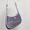 Luxury Bead Rhinestone Shoulder Bags Women Shiny Diamond Handbags Hobos Beading Baguettes Bling Beads Purses Triangle Glittering D274Z