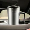Water Bottles 12V 24V Car Heating Cup Stainless Steel Auto Heater Kettle Travel Coffee Tea Heated Mug Motor Lighter Plug