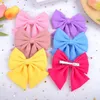 11*11 CM Baby Girls Candy Color Bowknot Hairpins Fashion Handmade Bows Duckbill Clip Infant Headwear Hair Accessories Kids Gift