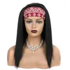 Dilys Headband perucas cabelos lisos para mulheres sintéticas perucas cheias de cabelo preto Fibra resistente ao calor 16-24 polegadas