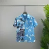 M￤ns casual skjortor designer v￥r sommar ny h￶gkvalitativ bomullstryck kort ￤rm rund halspanel t-shirt storlek m-l-xl-xxl-xxxl f￤rg svart vit icyd