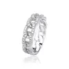 HIP HOP CUBAN LINK RING 925 Sterling Zilveren Ringen Cubic Zircons Mode Mannen Vinger Ringen 6-10 Size Gepersonaliseerde Sieraden