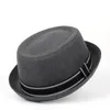 Women Men Fedora Hat Flat Pork Pie Hat For Gentleman Dad Bowler Porkpie Jazz Big Size S M L XL