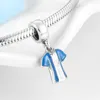 2021 Nouveau 925 Sterling Argent Bleu CZ Patins Charmes Perles Pendentifs Fit Original Européen Charmes Bracelet Bracelets Fabrication de Bijoux Q0531