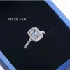 Кольцо ручной работы с изумрудной огранкой 2ct Lab Diamond Ring 925 пробы Серебряное обручальное кольцо Кольца для женщин Bridal Fine Party Jewelry 220122