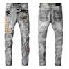 Luksusowy Designer Męskie Dżinsy Spodnie Niebieski Rozmiar 28-38 Casual Motocykl Motocykl Biker Cienkie spodnie Design Khaki Siatki Gray Pant 21SS Najnowsze Listin Bawełna Moda Slim-Noga