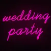 "Wedding Party" Słowo Znak Czwarty Kolor Dostosowane Beautaful Decoration Wall Home Bar Public Neon LED Light 12 V Super Bright