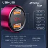 Baseus Quick Charge 4.0 3.0 Car Xiaomi Mi 9 Redmi Note 7 45W PD Fast Phone Charger AFC SCP For iPhone 11 Pro Max