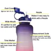 Drinkware Sport-Wasserflasche, Bounce-Abdeckung mit Strohhalmgriff, 2000 ml, 3800 ml, großes Fassungsvermögen, Outdoor-Wasserflasche, Wasserbehälter 211013