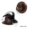 Altri accessori per feste per eventi Mini cappello a cilindro gotico di Halloween Steampunk Gears Catena Piuma Cosplay Fermaglio per capelli N58F