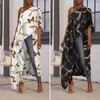 Women's Blouses & Shirts Bohemian Tops Women Split Blouse VONDA 2021 Summer Sexy Off Shoulder Printed Long Casual Loose Blusas Plus Size Tun