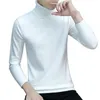 Męskie swetry 2021 Mężczyźni Turtleneck Sexy Marka Dzianiny Swetry Solid Color Stand Collar Ciepły Casual Męski Sweter Bazowy Jesień Dzianiny