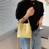 Abendtaschen Mode Kleine Eimer Tasche Damen Beige Gelb Schulter Lässig Messenger Mini Handtasche Einfarbig Handy Party