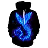 Blue red flame 3d Hoodie Hoodies Men Women New Fashion Spring Autumn Pullovers black Sweatshirts Sweat Homme 3D Tracksuit T200828