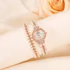 s Quartz Or Bijoux Bracelet En Acier Montre-Bracelet Cristal Casual Perle Femmes Montre Dames Élégantes