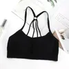 Yoga outfit sport bh's vrouwen onderwering zwart wit eenvoudig snel droge meisjes backless free size workot tank tops vrouwelijke gymwerpen