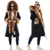 MAOMAOKONG large size winter women's leather jacket Natural raccoon fur coat Detachable lining X long Park Pike 210910