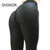 SVOKOR Siyah Tayt Kadın Polyester Ayak Bileği Uzunlukta Standart Kat Pantolon Esneklik Slim Tutmak Spor Kadın Legging 211215