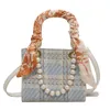 Abendtaschen Einkaufstasche 2021 für Damen Luxus Designer Handtasche Gitter Schulter Umhängetasche Messenger Square Top Griff Seidenperlen