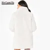 Longo solta suave Coelho HCYO Outono Inverno Mulheres casaco de pele Plus Size 3XL Botão Coberto Furry Faux Fur Coats de Mulheres Fur Overcoat Y0829