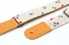 High quality 3 pieces per set ukulele straps stock uku-belt cotton guitar-strap belts linen material with leather head ukelele strap belt strawberry patterns